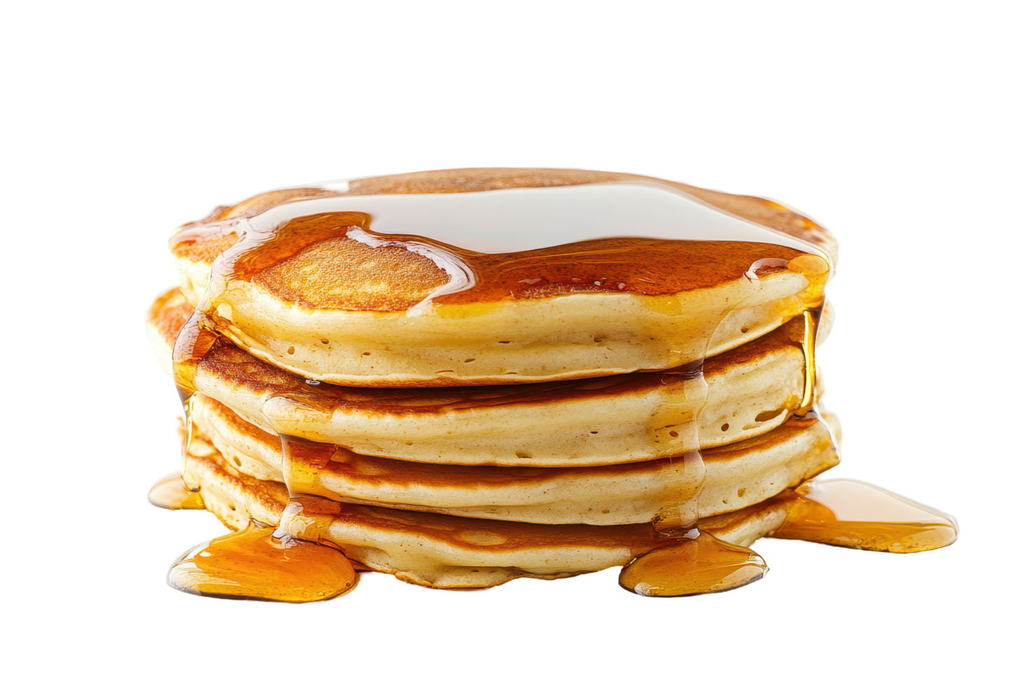pancakes with syrup on top of them on a white background png