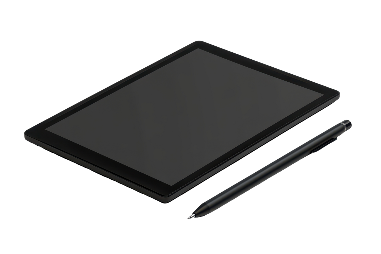 Digital tablet and stylus in a rendering of a modern device. png