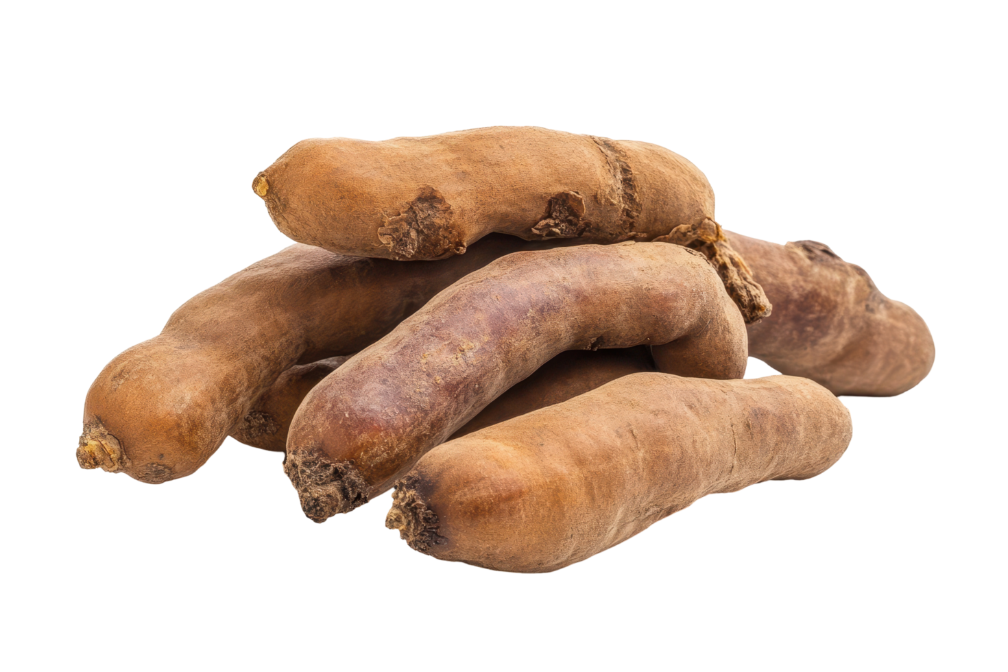 Pile of dried, wrinkled root vegetables. png