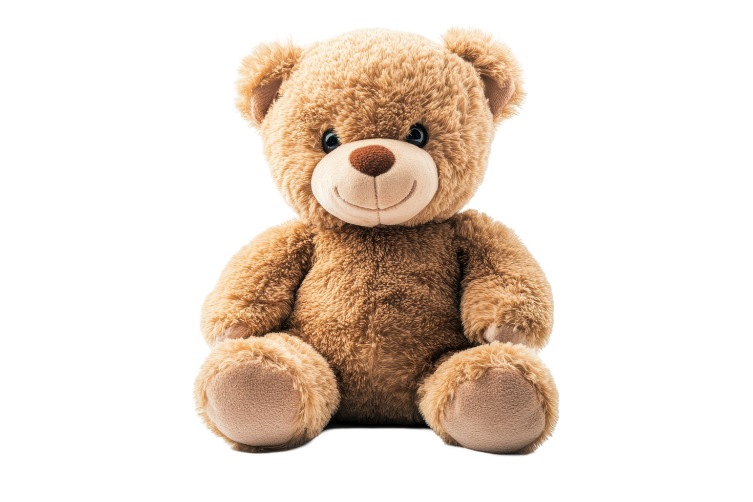 Playful stuffed bear against a colorful background. png