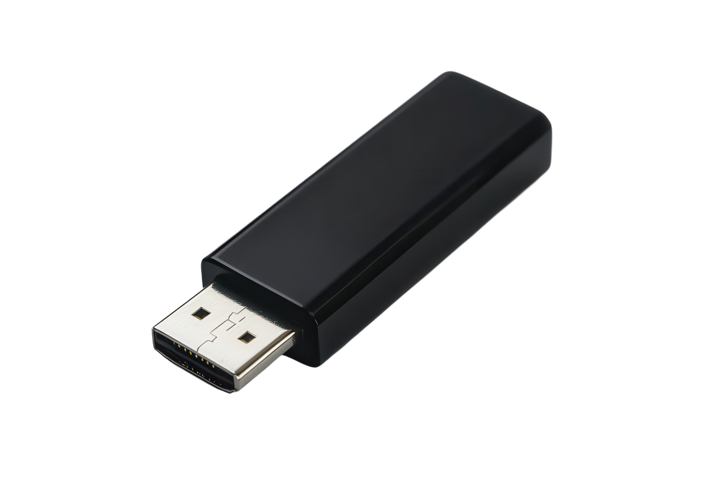 Close-up view of a rectangular black digital adapter. png