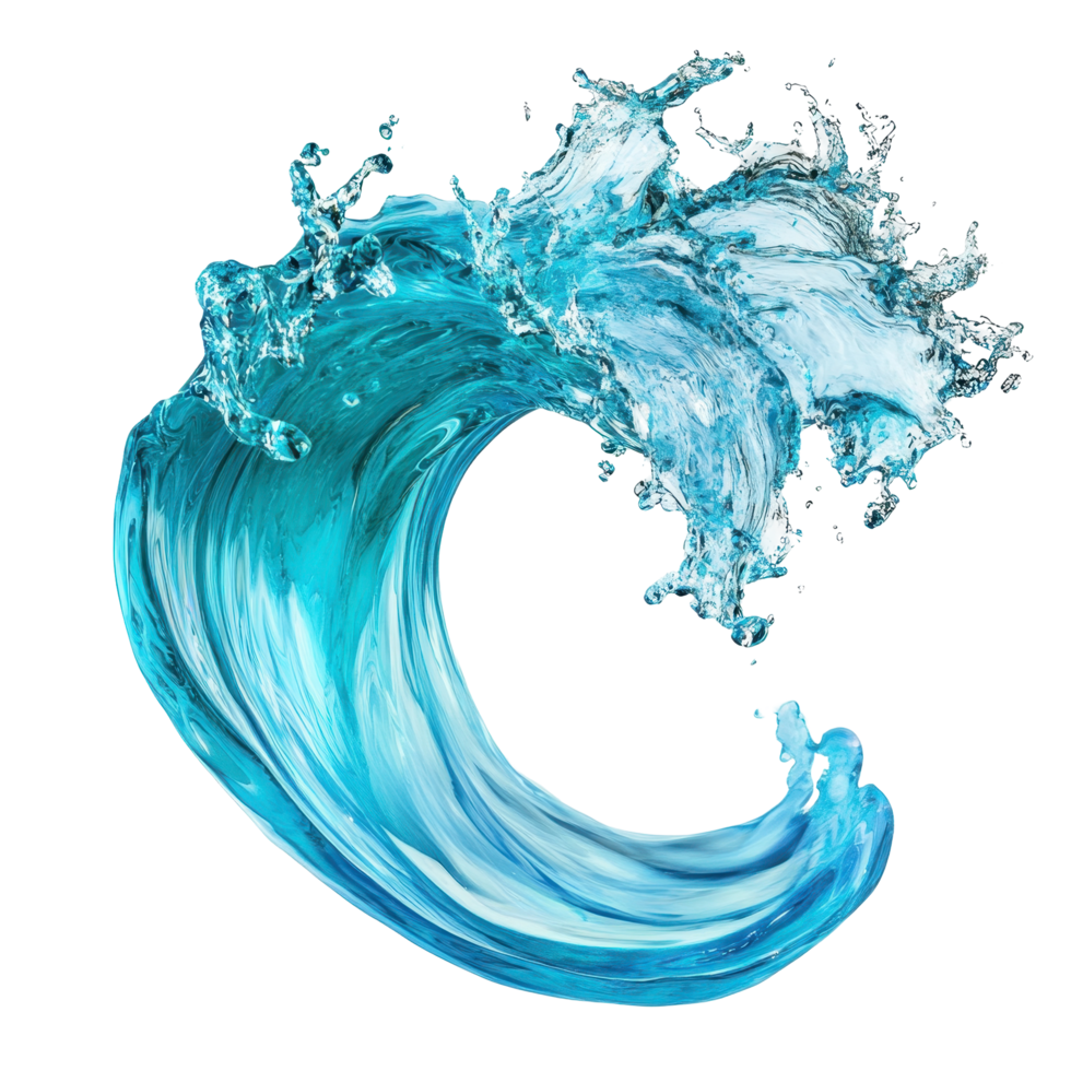 Dynamic turquoise wave design with abstract elements. png