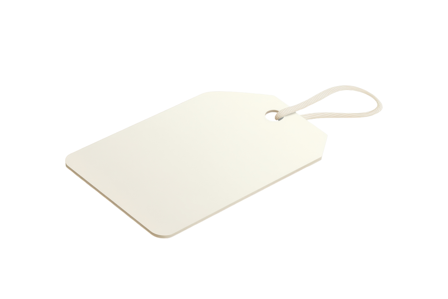 Blank rectangular tag with a loop for hanging. png