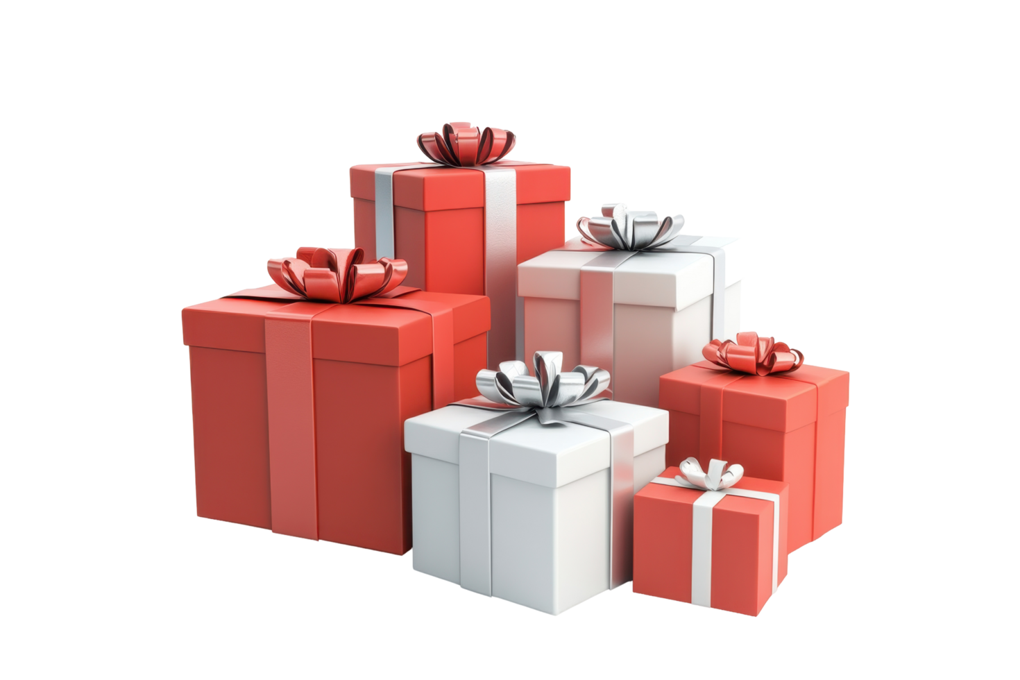 Stacked gift boxes in various colors. png