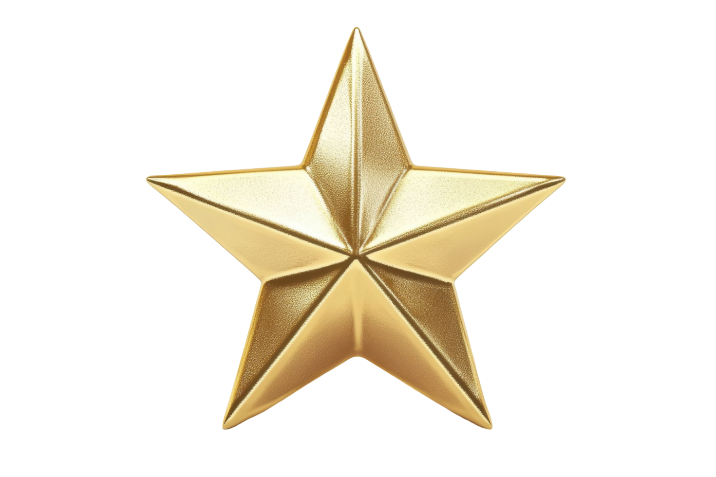 Close-up view of a gold-colored star-shaped ornament. png