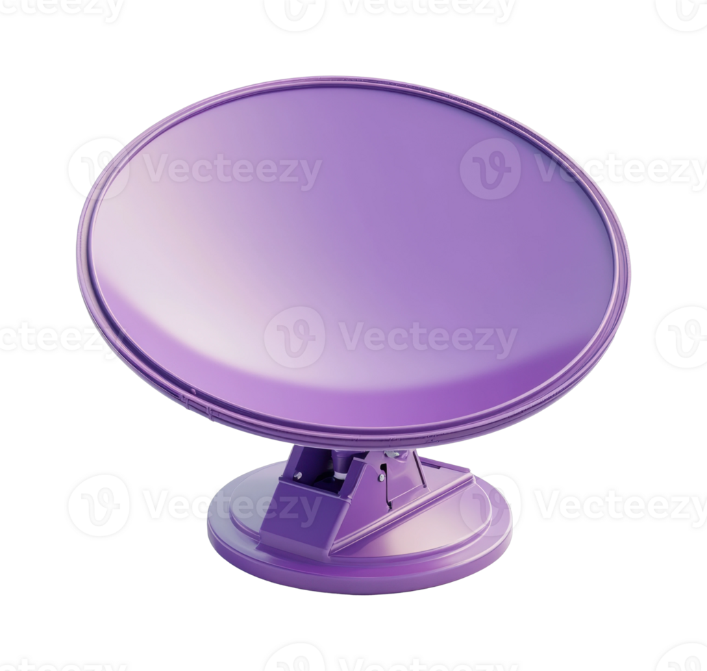 Purple satellite dish with modern design on stand png