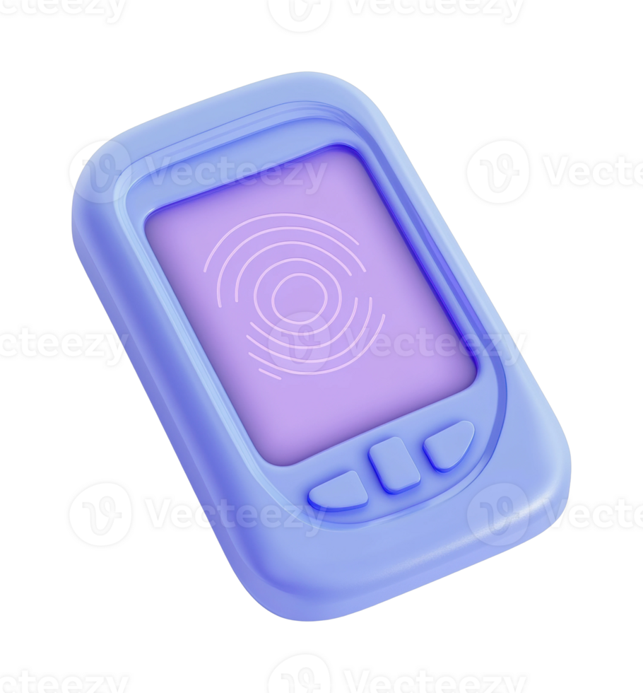 Futuristic blue handheld device with touchscreen technology png