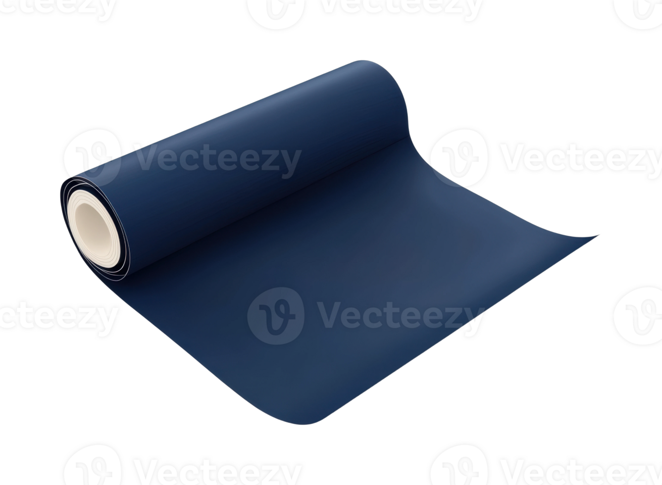 Rolled blue vinyl sheet on plain surface png