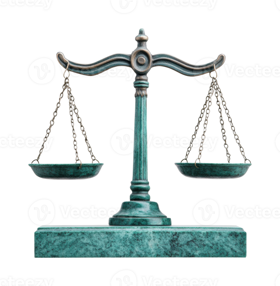 Intricately designed bronze balance scale for justice and fairness png
