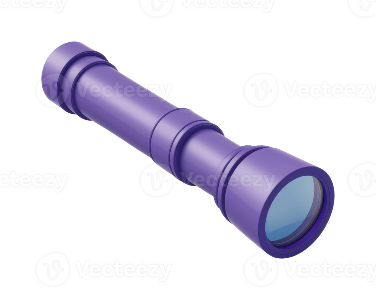 Purple flashlight with handle and reflective lens png