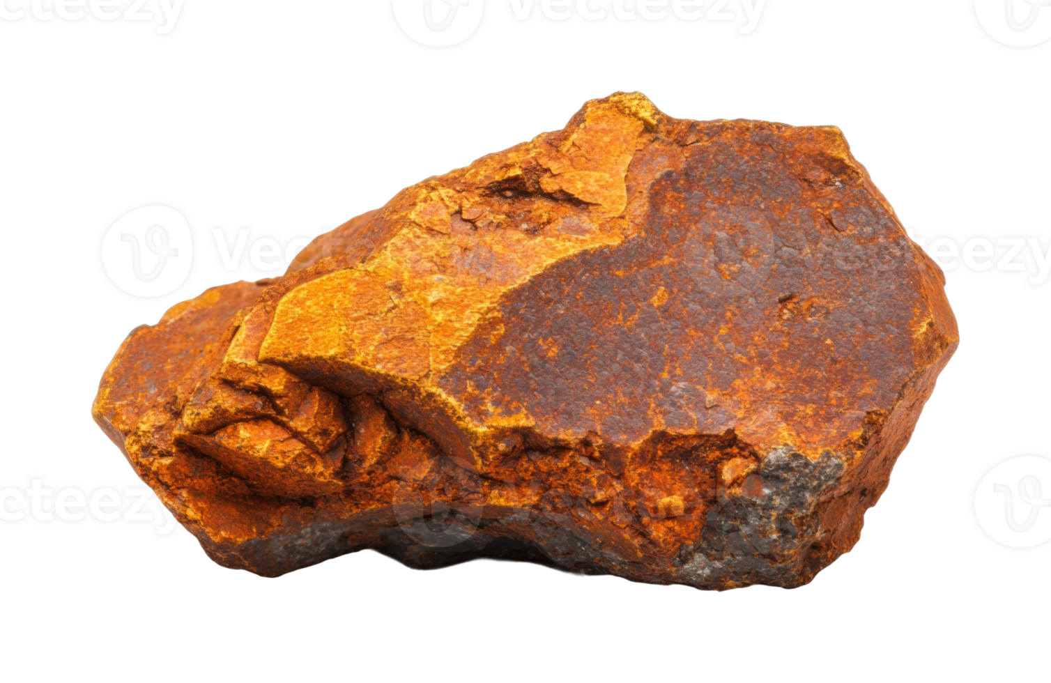 Iron ore rock with rusty surface png