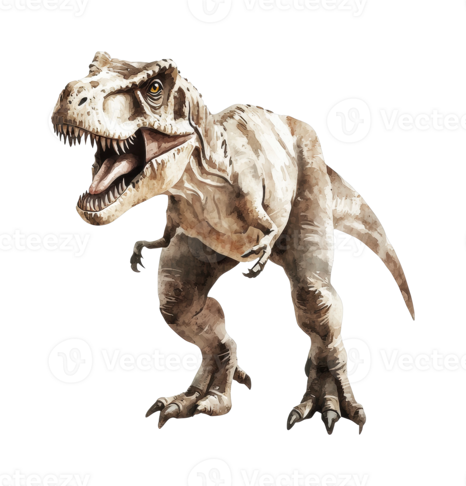 Ferocious tyrannosaurus rex roaring with powerful stance png