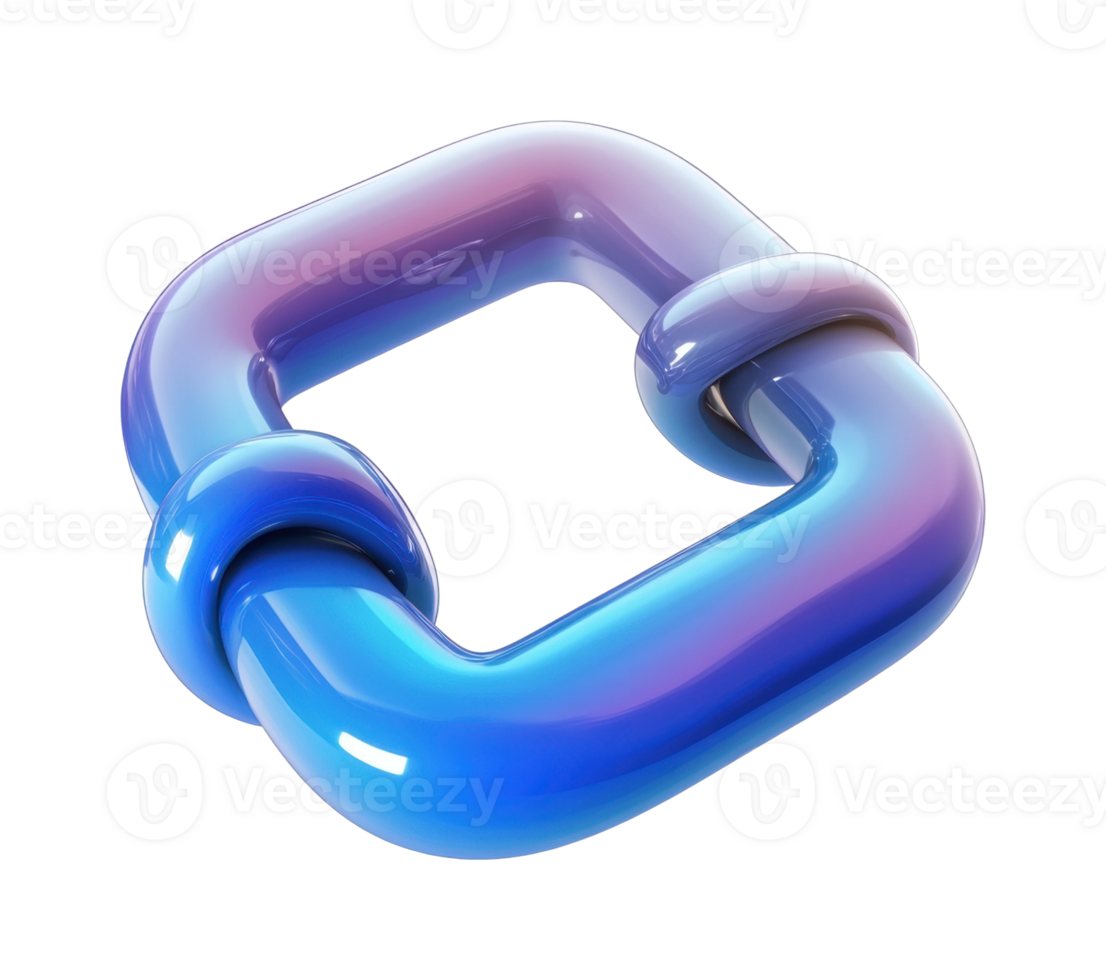 Abstract interlocking metallic shapes with gradient colors png