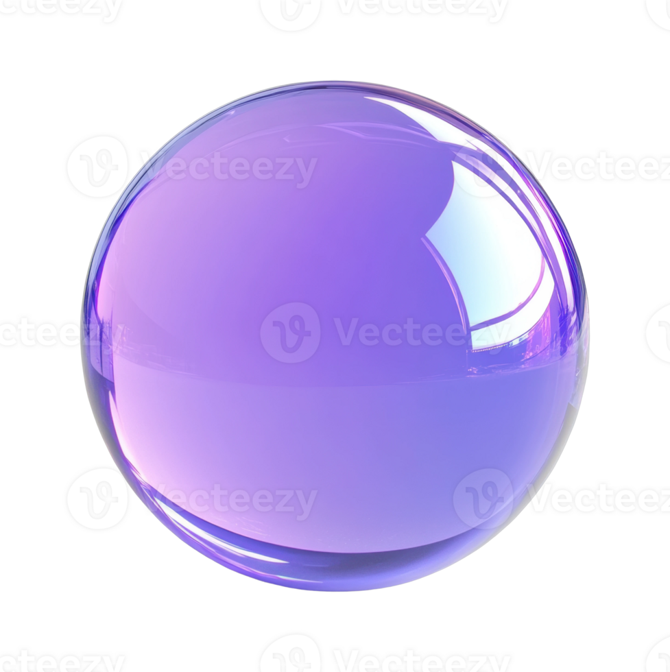 Shiny crystal sphere with reflective surface png