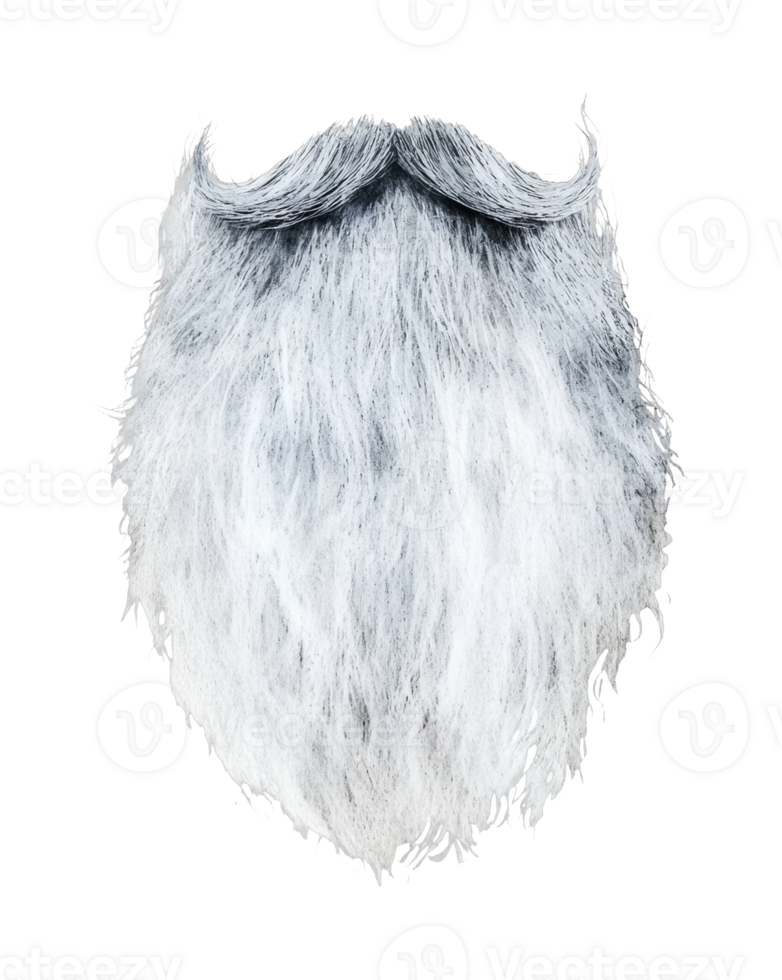 Realistic white beard and mustache png
