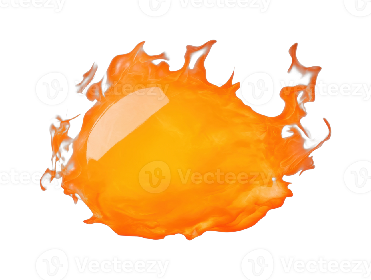 Glowing fiery sphere with dynamic flames png