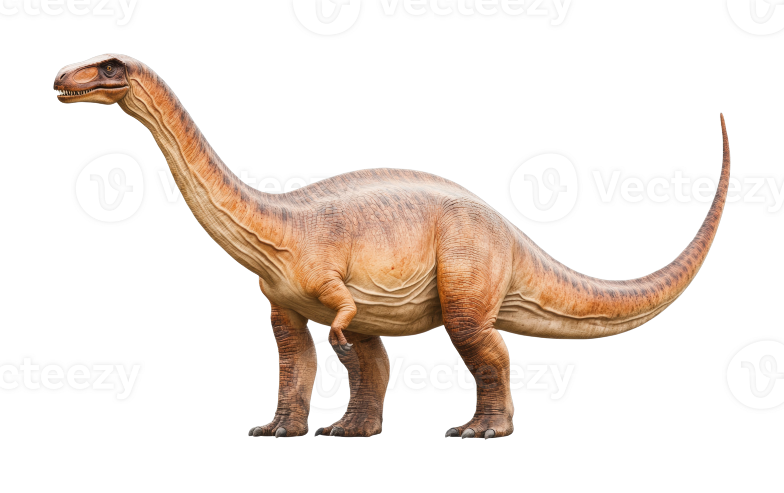 Realistic dinosaur illustration of walking sauropod png