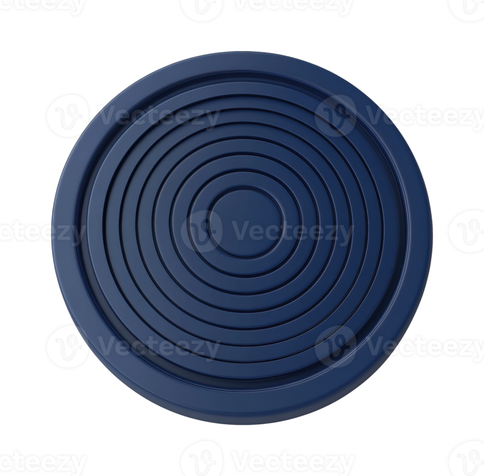 Abstract blue circular pattern with concentric circles design png