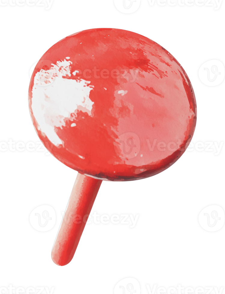 Red lollipop close-up with reflective surface png
