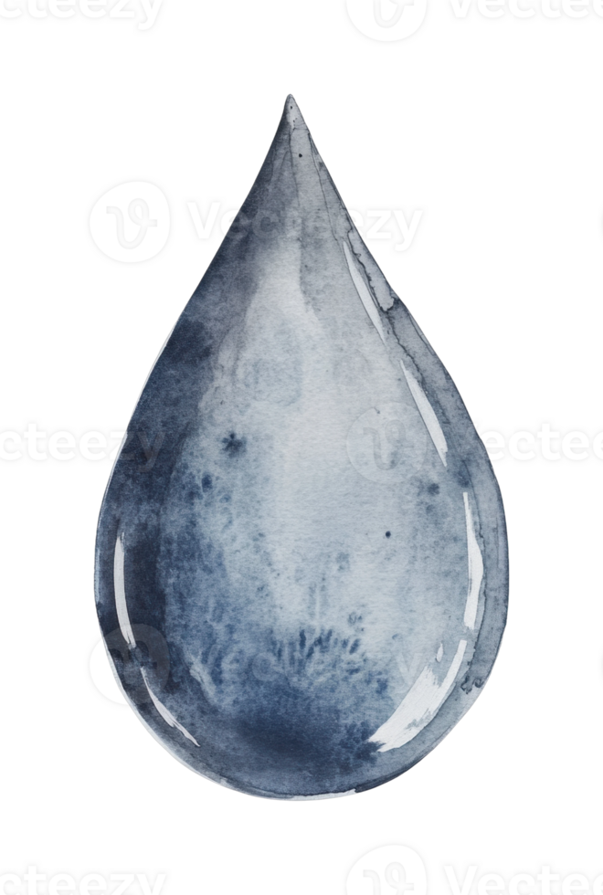 Realistic watercolor drop with detailed surface texture png