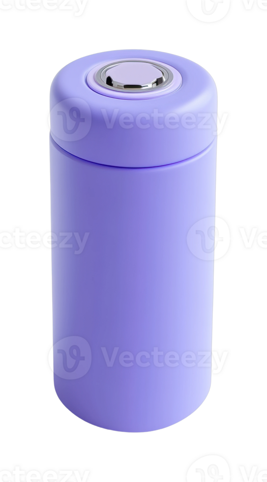 Sleek purple insulated water bottle with secure lid png