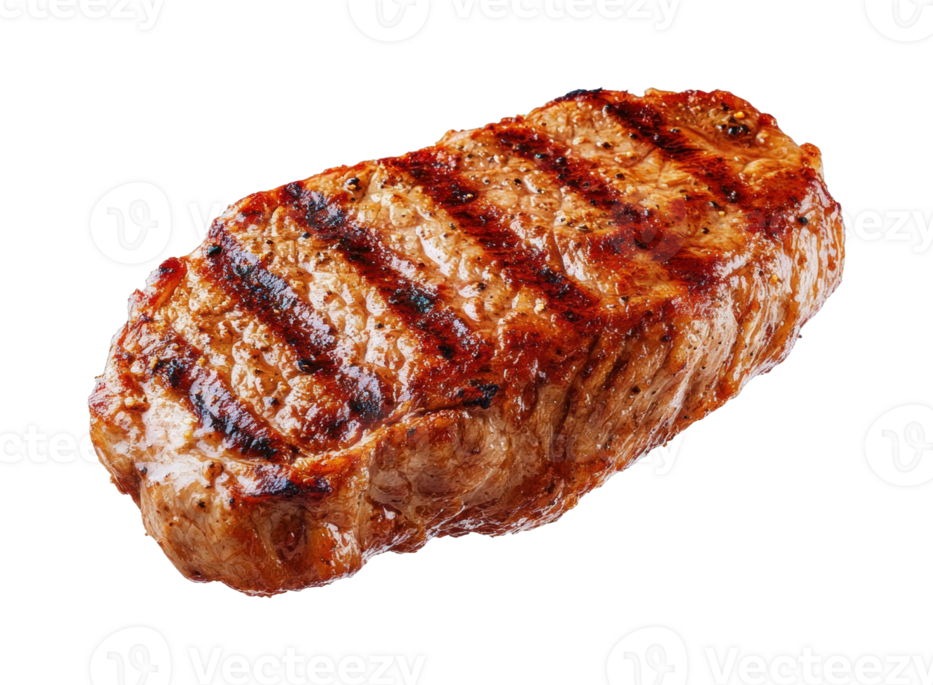 Grilled juicy steak with grill marks highlighting perfect cook png