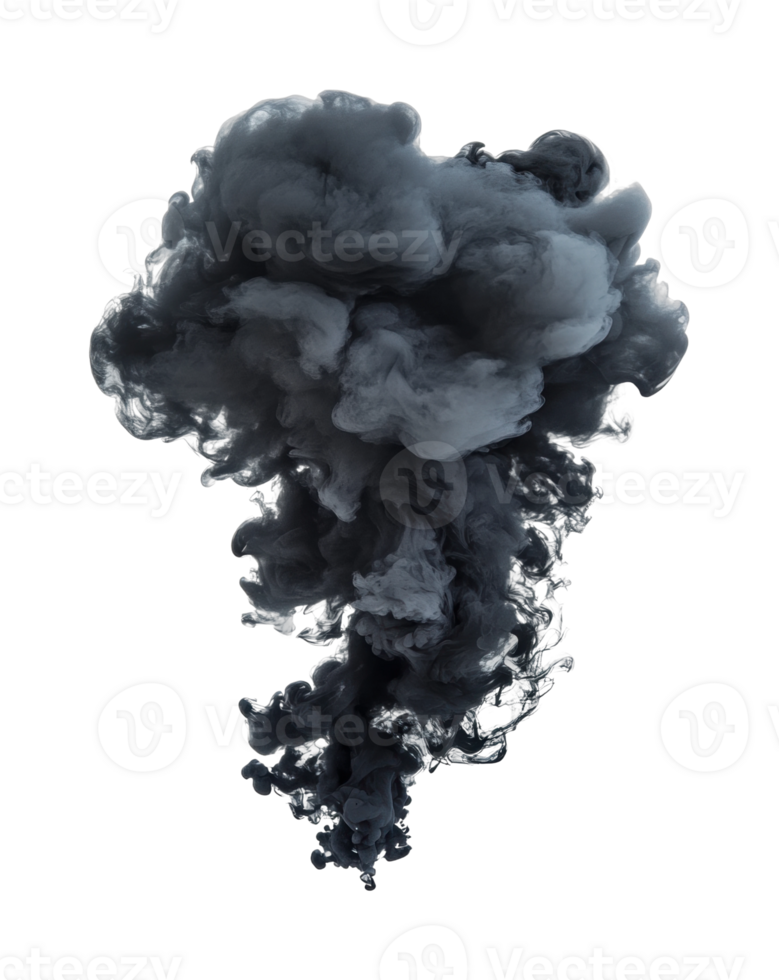 Abstract smoke cloud formation with swirling textures and patterns png