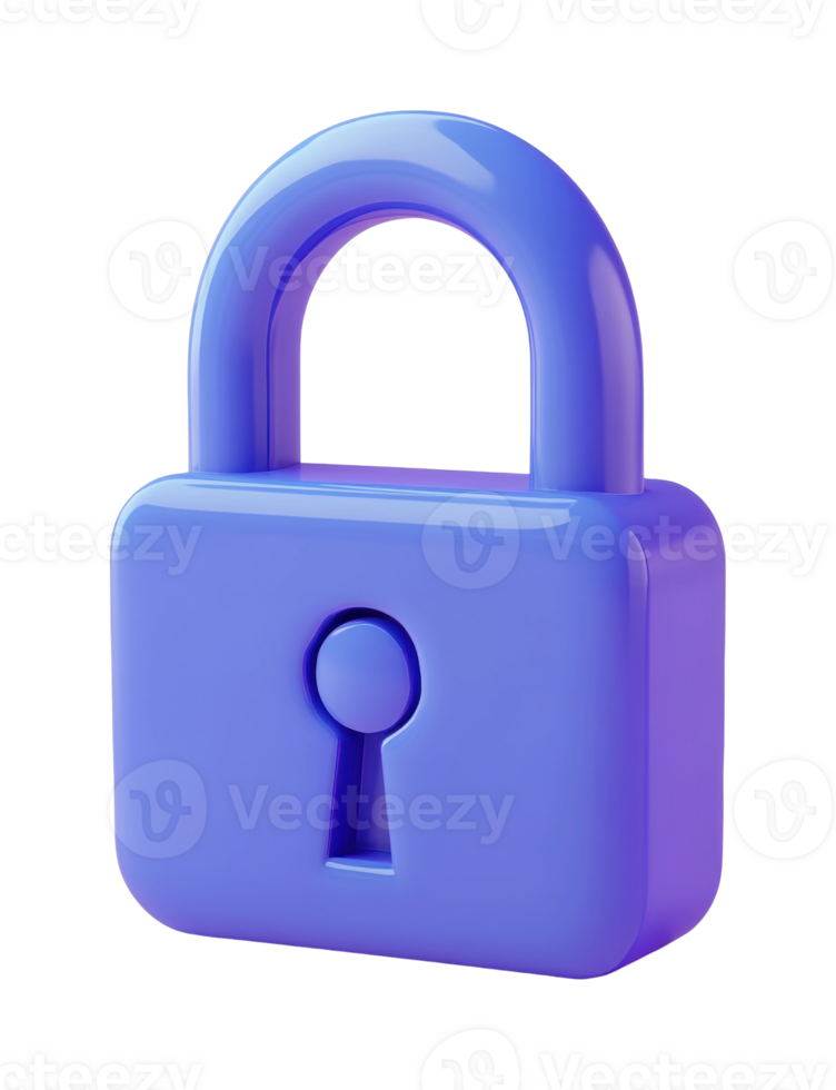 Blue padlock security icon png