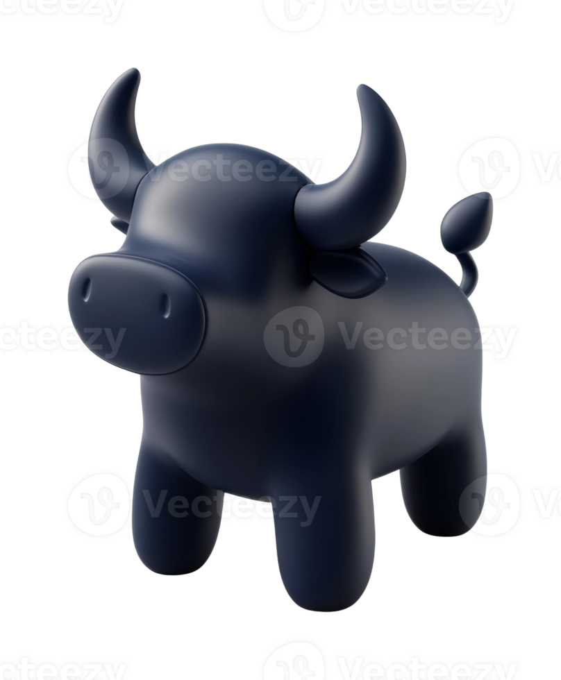 Cute bull figurine with cartoon design png