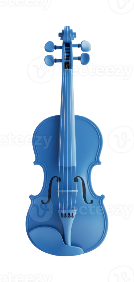 Blue violin on display png