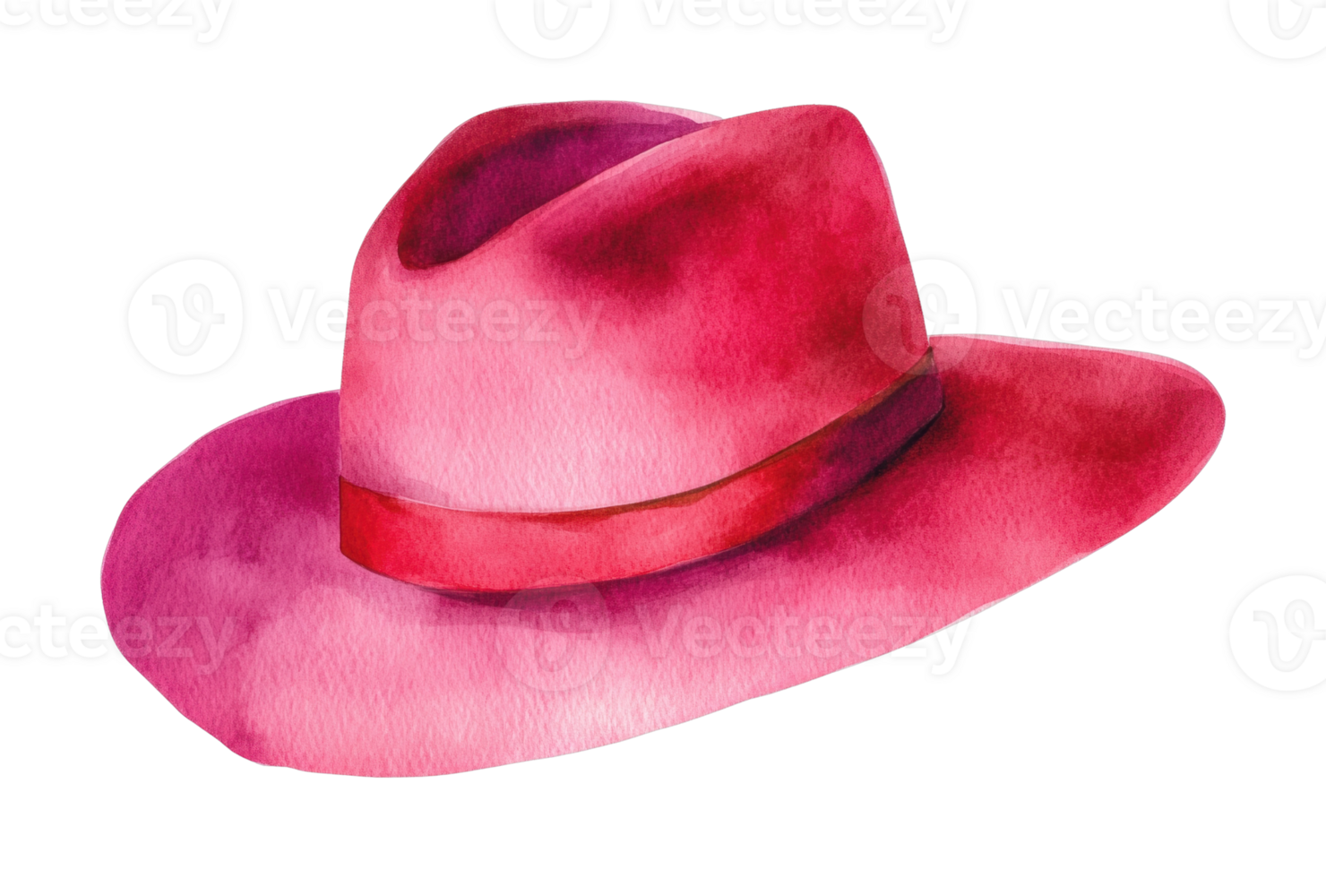 Vibrant pink hat with wide brim and stylish band png