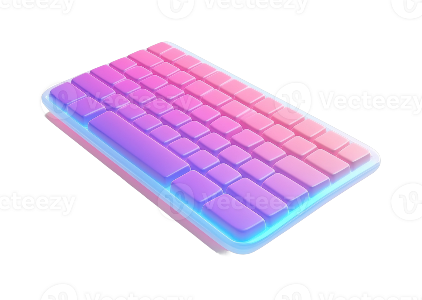 Gradient colorful keyboard with pastel pink and blue tones png