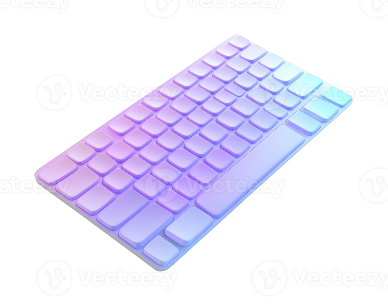 Modern gradient keyboard design with pastel colors and minimalist aesthetic png
