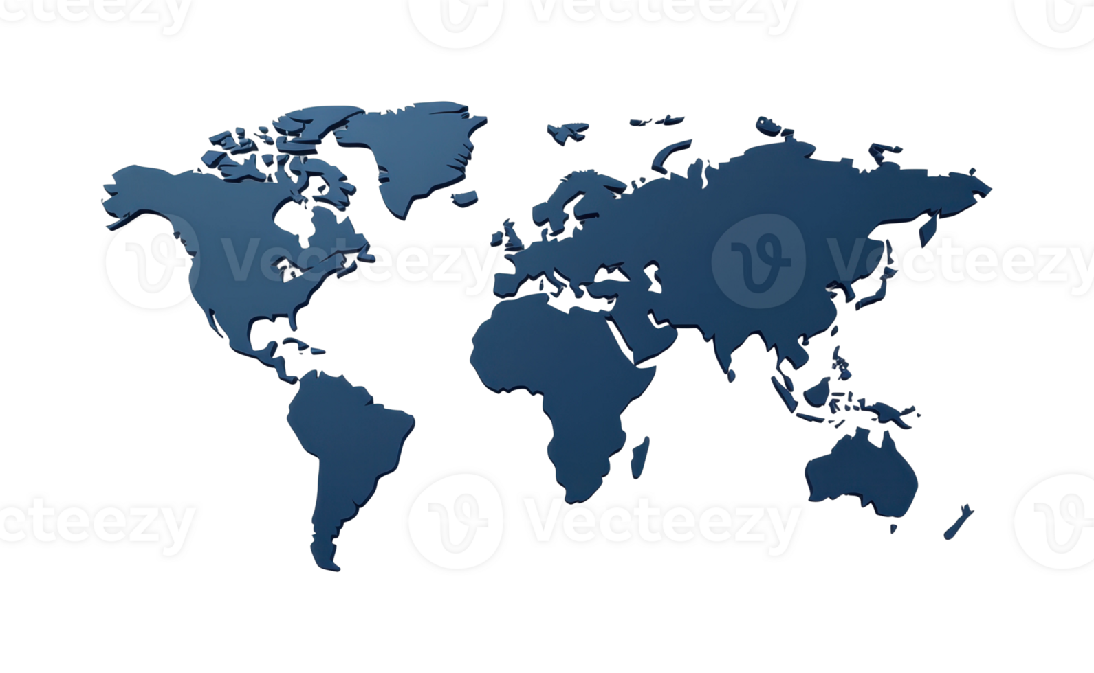 Abstract blue world map on, cut out - stock . png