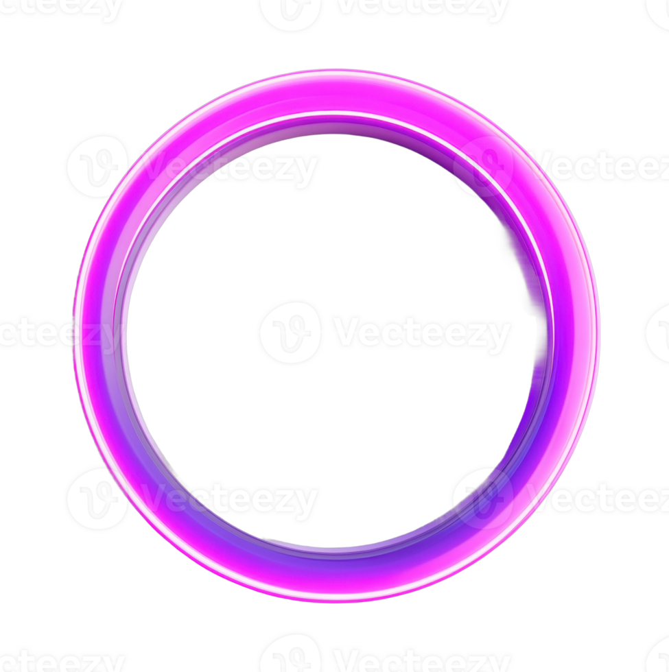 Glowing purple neon circle with soft illumination png