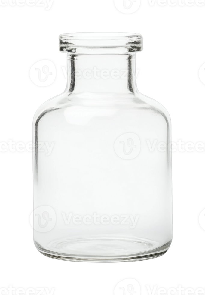Transparent glass bottle with cork stopper isolated on white background png
