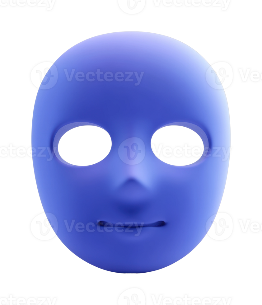 Unadorned blue mask with empty eye sockets png