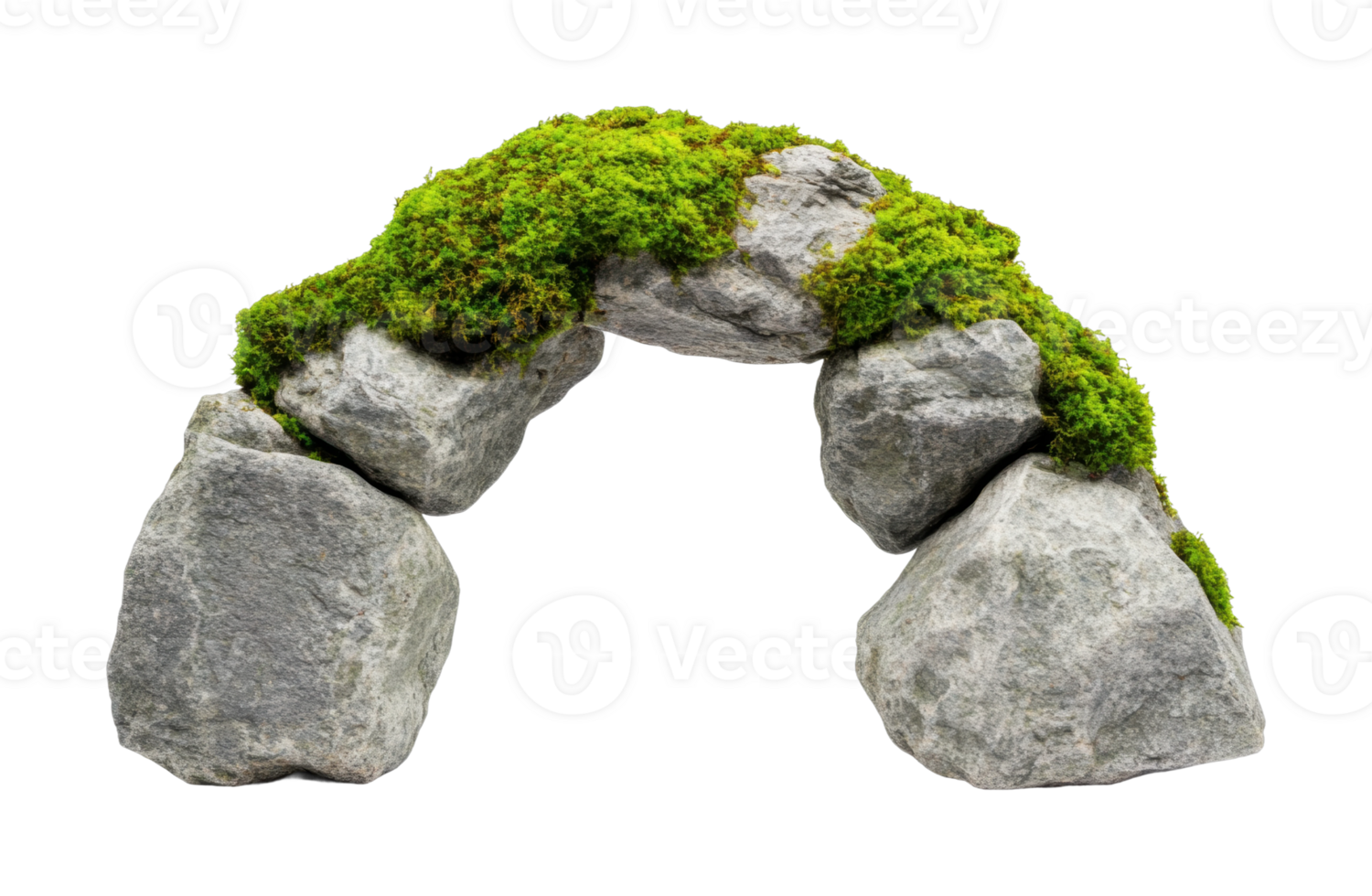 Moss-covered stone arch with natural texture png