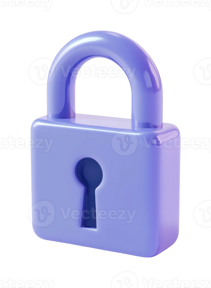 Purple padlock with keyhole symbolizing security and protection png