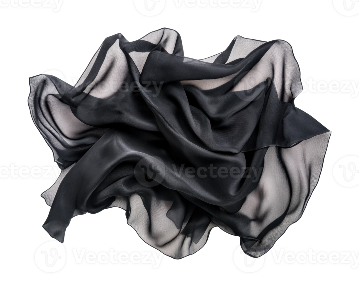 Elegant flowing translucent fabric in motion png