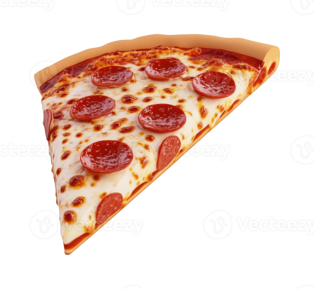 Delicious slice of pepperoni pizza with melted cheese and crispy crust png
