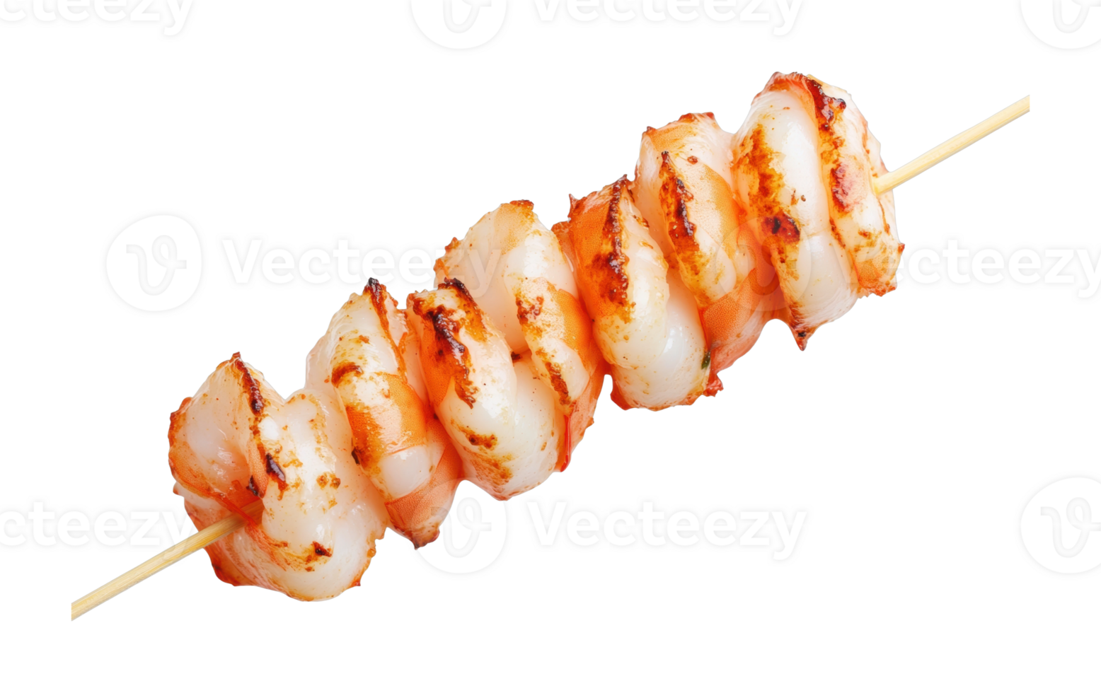 Grilled shrimp skewer with spicy seasoning png