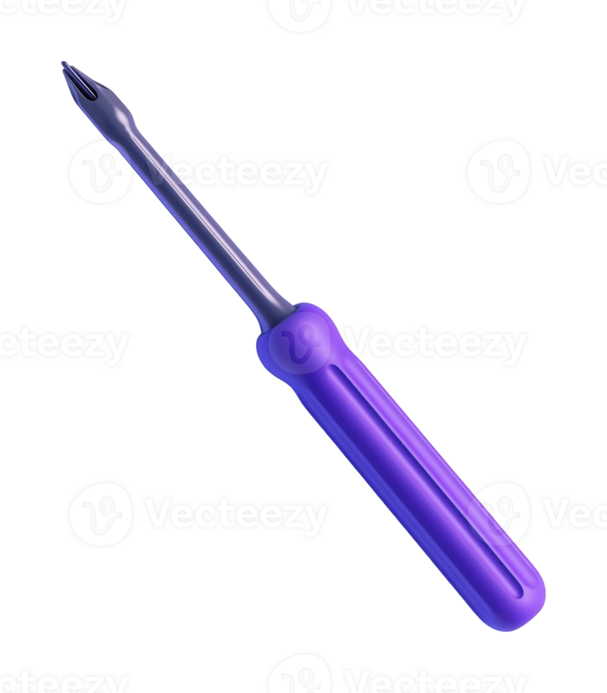 Purple screwdriver with ergonomic handle for household and diy projects png