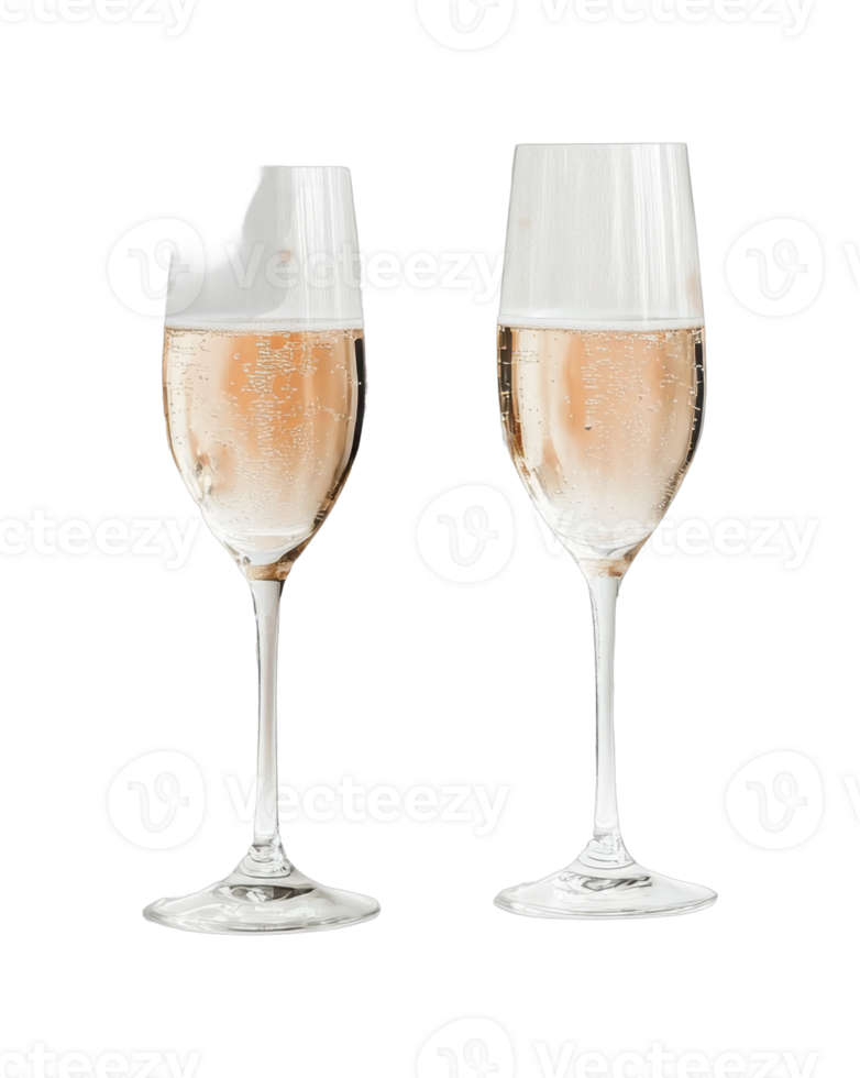 Elegant champagne glassware with bubbles and rich texture png
