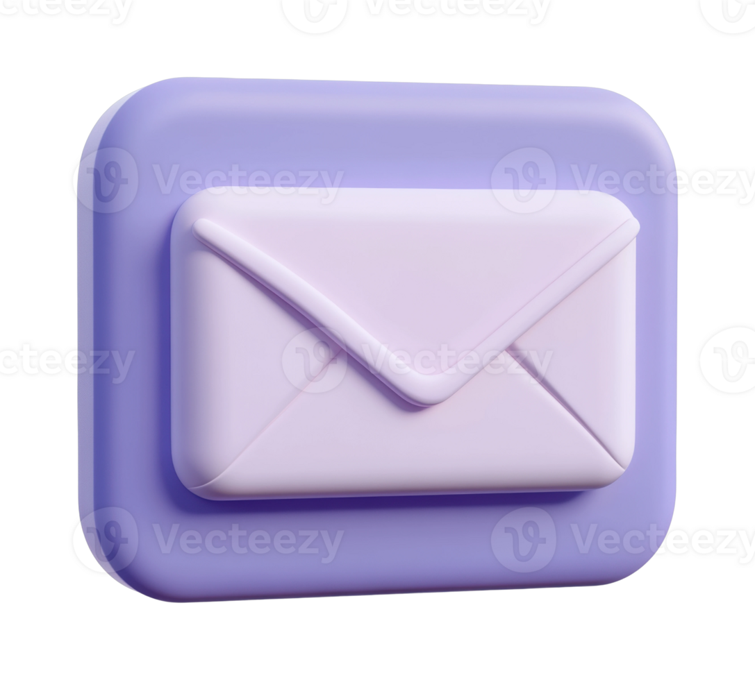 Purple email icon with envelope design on rounded square background png