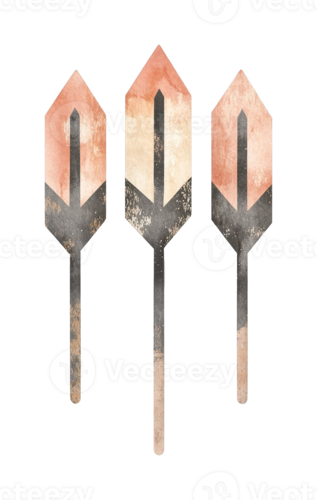 Tribal arrow design with geometric patterns png