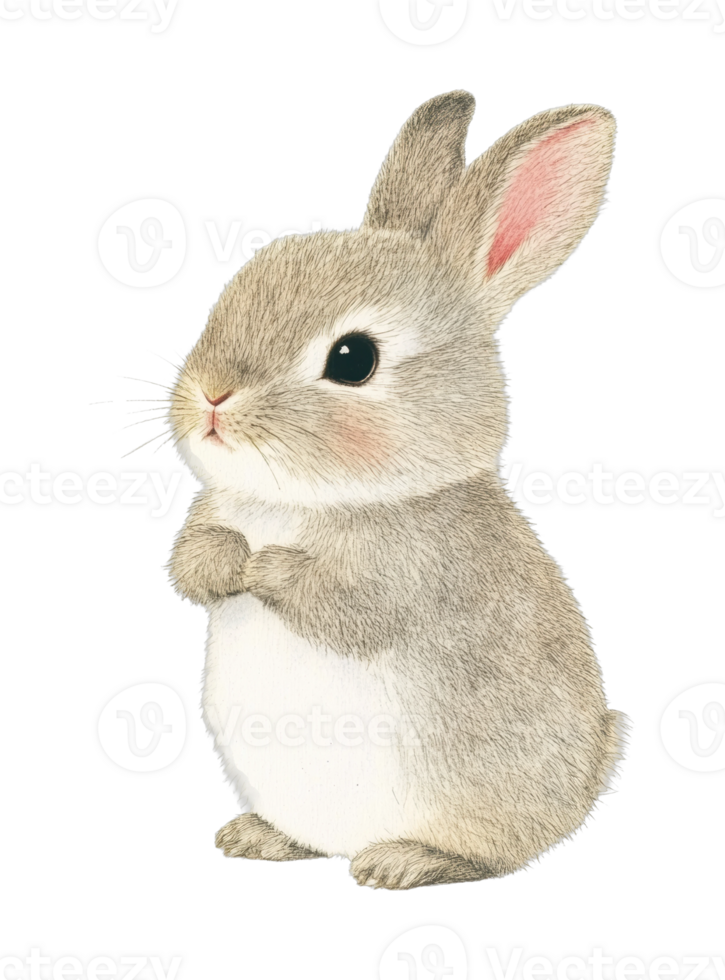 Adorable baby bunny with fluffy ears and soft fur png