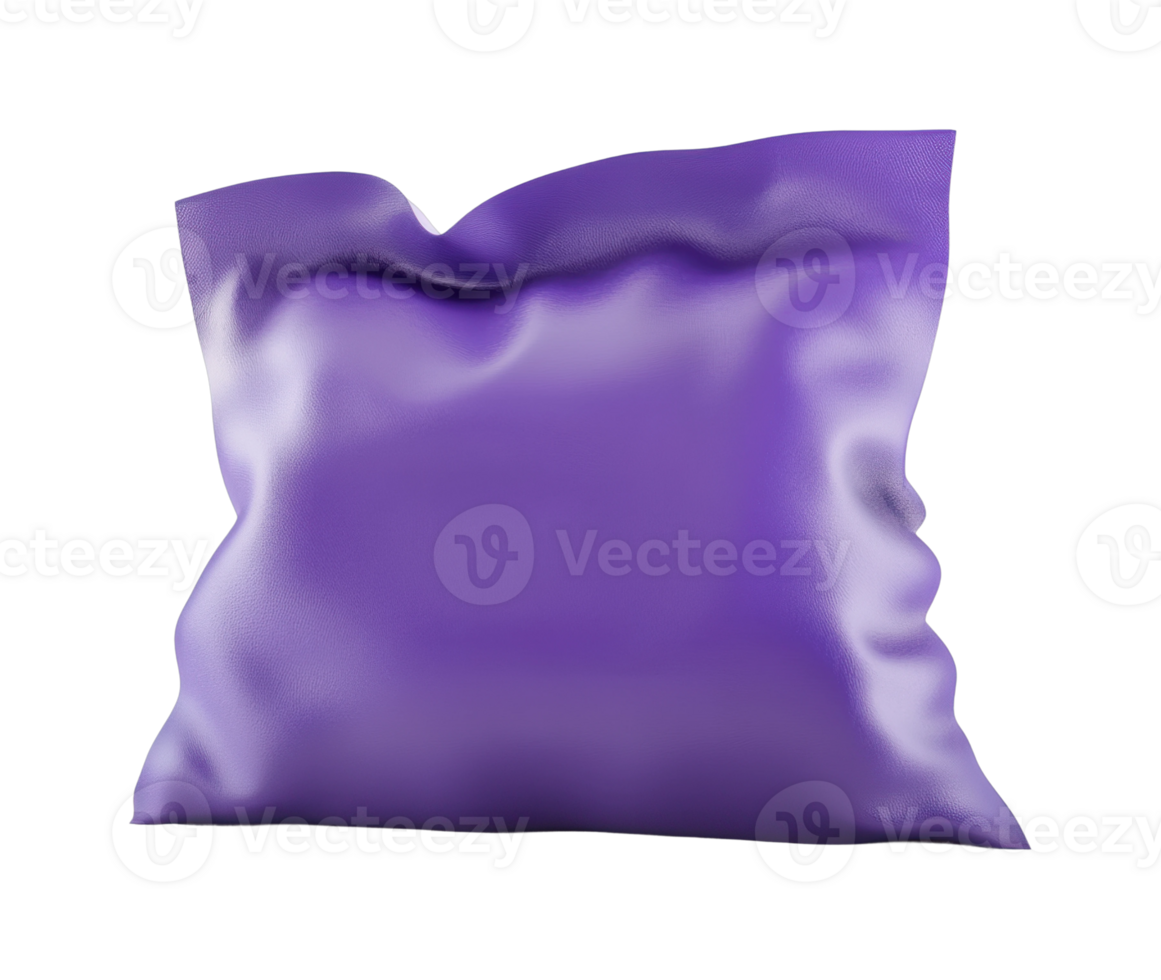Purple satin pillow with wrinkled texture png
