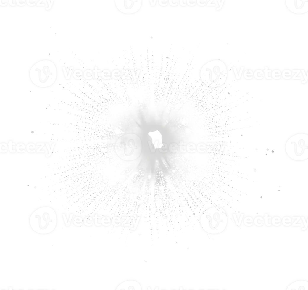 Exploding abstract element with radiating light and particles png