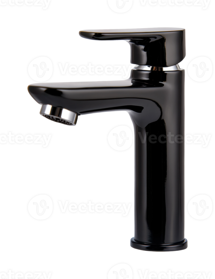 Sleek modern chrome faucet with high-gloss finish and ergonomic design png